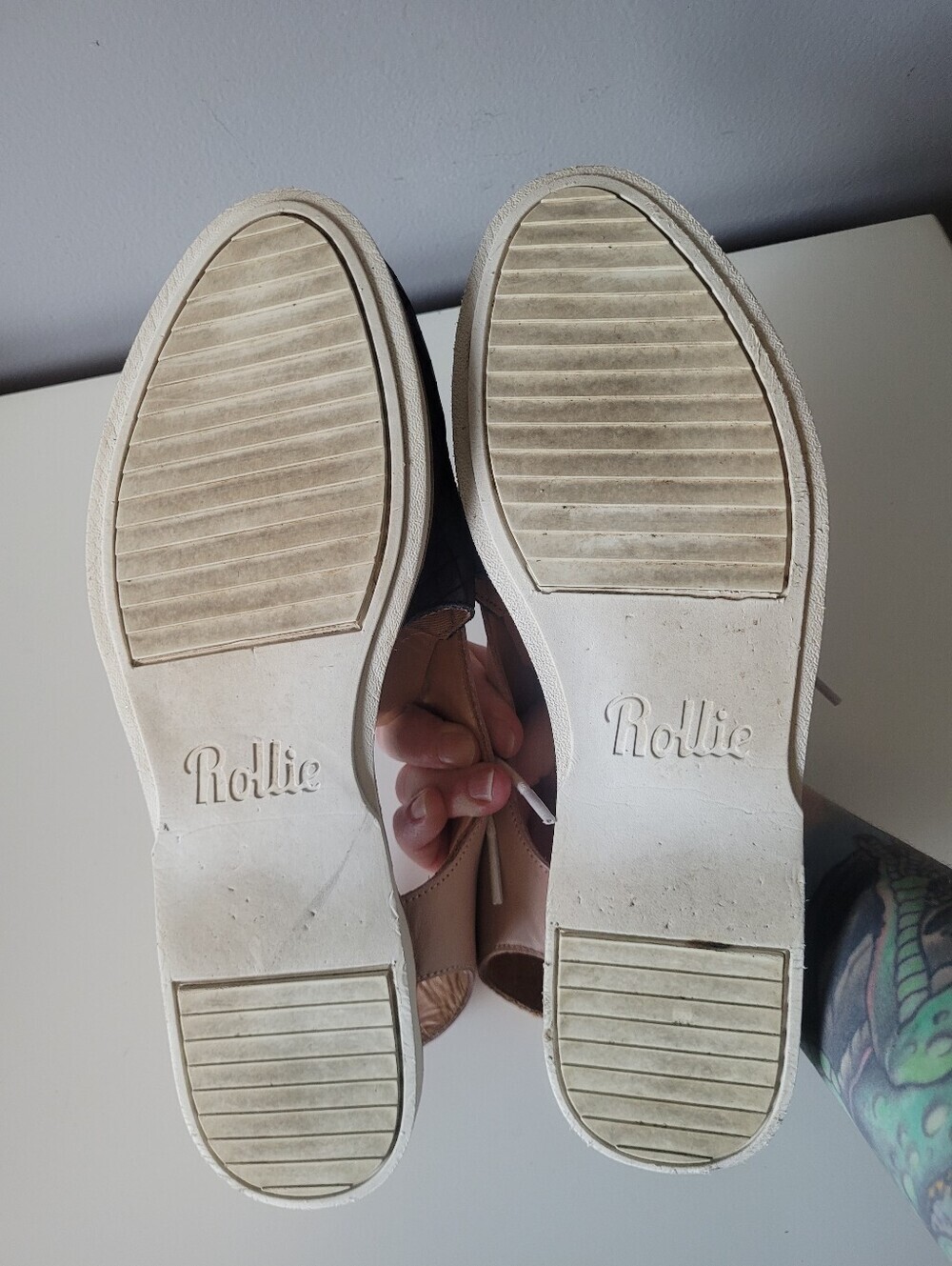 Rollie Derby Slingback In Scored Navy/Snow Pink, VGUC, Size 39 - Picture 9 of 10